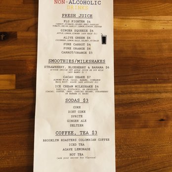 VSPOT - Drink menu - Vegan Near Me - Brooklyn, New York VSPOT - Drink menu - Vegan Near Me - Brooklyn, New York