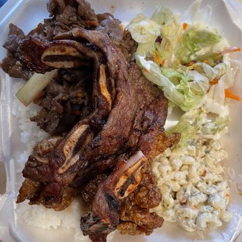 Yummy's Korean BBQ - 3 meat plate with two types of salad. - Korean Near Me - West Valley City, Utah Yummy's Korean BBQ - 3 meat plate with two types of salad. - Korean Near Me - West Valley City, Utah