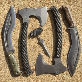 RMJ Tactical - Left to Right: Kukri, Berserker, Reaver, Berserker, and Kukri. - Sporting Goods Near Me - Chattanooga, Tennessee RMJ Tactical - Left to Right: Kukri, Berserker, Reaver, Berserker, and Kukri. - Sporting Goods Near Me - Chattanooga, Tennessee
