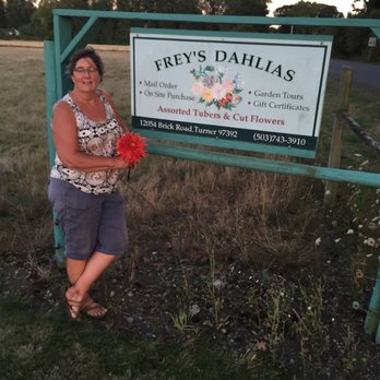 Frey's Dahlias - Sharon the owner - Florists Near Me - Turner, Oregon Frey's Dahlias - Sharon the owner - Florists Near Me - Turner, Oregon