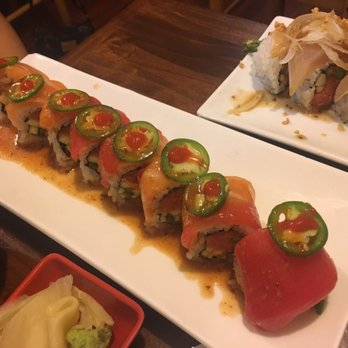 Chobop - No Matter What $12. Spicy tuna topped with salmon and tuna. The jalapeño gave it a nice kick. The flavors mixed together well - Sushi Bars Near Me - Costa Mesa, California