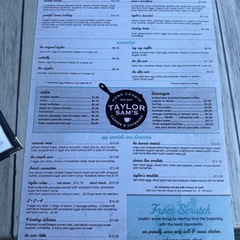Taylor Sam's - Menu - Coffee & Tea Near Me - Brick, New Jersey