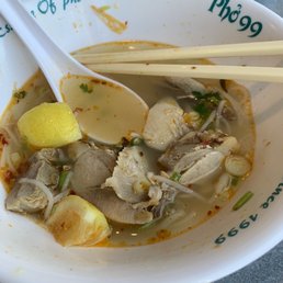 Chicken meat pho.