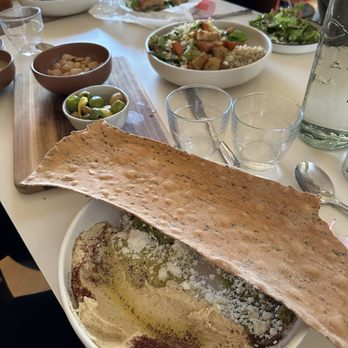 La Mama - House made hummus and baked cracker with olive tapenade - Breakfast & Brunch Near Me - Santa Fe, New Mexico