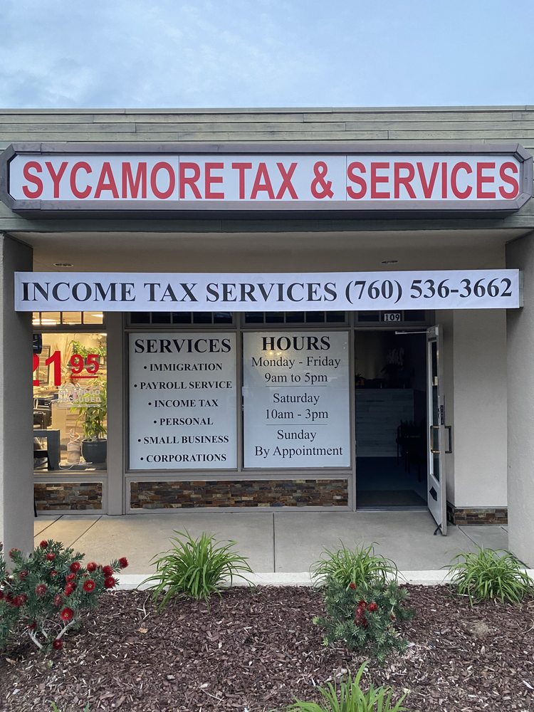 SYCAMORE TAX AND SERVICES Updated June 2024 Vista, California Tax