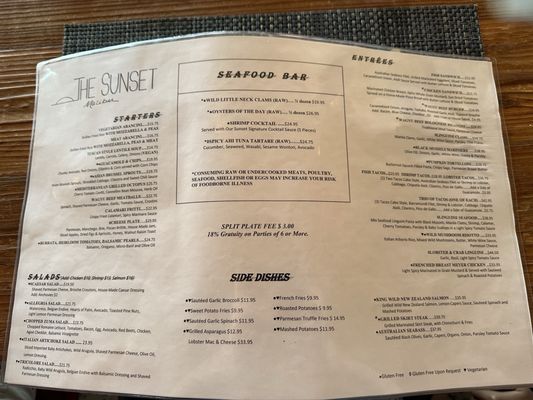 Menu photo 6 The Sunset Restaurant Malibu, CA