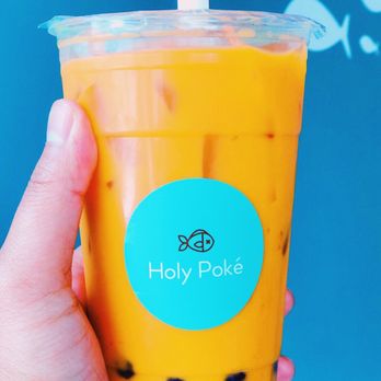 Holy Poke - Thai Tea with Boba, delicious! - Poke Near Me - Worcester, Massachusetts