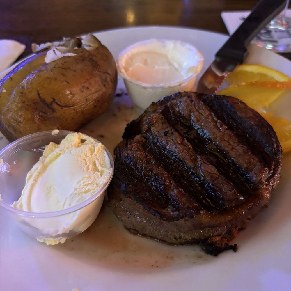 Ale Emporium - Bacon-wrapped filet and baked potato - Pizza Near Me - Indianapolis, Indiana Ale Emporium - Bacon-wrapped filet and baked potato - Pizza Near Me - Indianapolis, Indiana