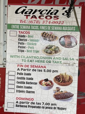Menu photo 1 Garcias Tacos Ruskin, FL Menu photo 1 Garcias Tacos Ruskin, FL