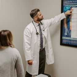 Strother District Chiropractic - Dr. Reinkemeyer teaching how dysfunction of the spine can cause many symptoms that are treatable with his chiropractic care.