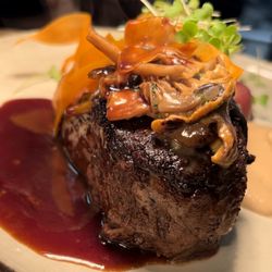 Decant - Pan Seared Filet Mignon | Potato | Carrot | Soubise | Mushroom Medley | Bordelaise