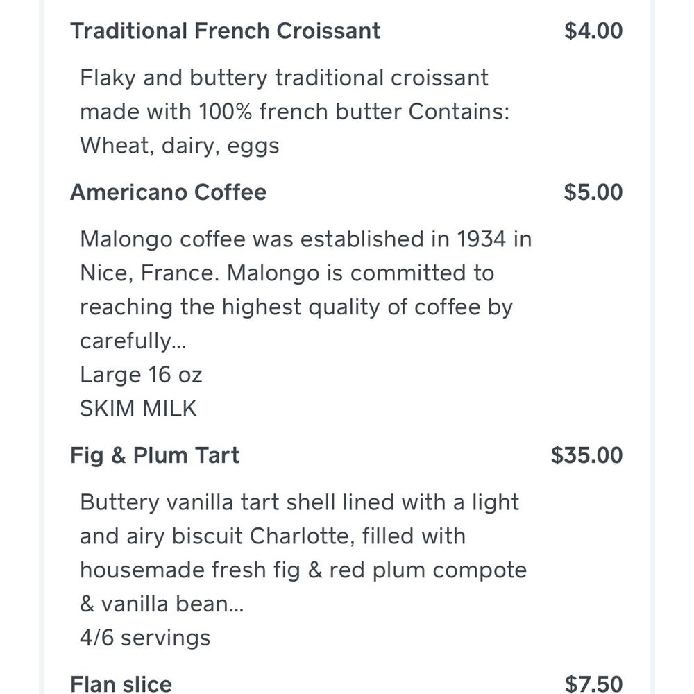 Receipt with detail description