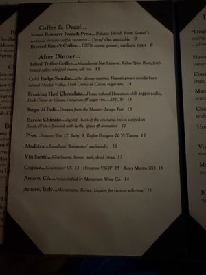 Menu photo 3 Hukilau Lanai Kapaa, HI