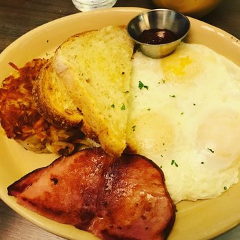 Snooze, an A.M. Eatery - Snooze classic.. 3eggs, ham, hash browns & sour dough toast (that jam for the toast is delish!!) - Breakfast & Brunch Near Me - Phoenix, Arizona Snooze, an A.M. Eatery - Snooze classic.. 3eggs, ham, hash browns & sour dough toast (that jam for the toast is delish!!) - Breakfast & Brunch Near Me - Phoenix, Arizona