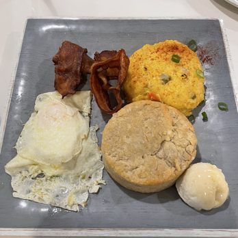 Parish Biscuit - Southern Tradition w GF Biscuit, Cheesy Grits, and Honey Butter - Breakfast & Brunch Near Me - Lafayette, Louisiana