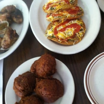 Garifuna Flava - Salsanachas at the top those amazing fritters below - Caribbean Near Me - Chicago, Illinois