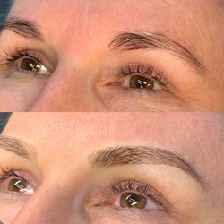 Brows By Stina - Before and after microblade first appointment.