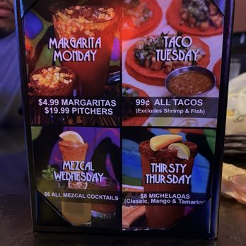 Kalaveras - Weekly drink specials. I personally love Mondays! - Cocktail Bars Near Me - Redondo Beach, California