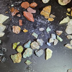 Huck's Lost Mine - Some of the gems and fossils I got.