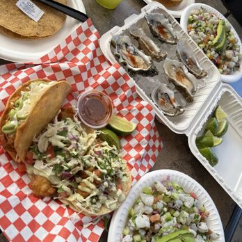 Mariscos El Chito - Thursday deal 3 for $7.00 ( Baja fish taco, Baja shrimp taco, hard shrimp taco) Oysters Shrimp ceviche Lemonade - Seafood Near Me - Los Angeles, California Mariscos El Chito - Thursday deal 3 for $7.00 ( Baja fish taco, Baja shrimp taco, hard shrimp taco) Oysters Shrimp ceviche Lemonade - Seafood Near Me - Los Angeles, California