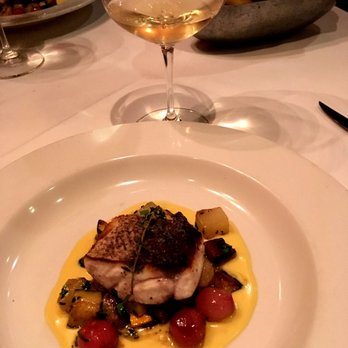 Bouchon - Sea Bass with the Fess Parker Chardonnay. - French Near Me - Santa Barbara, California