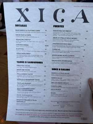 Menu photo 1 XICA San Francisco, CA Menu photo 1 XICA San Francisco, CA