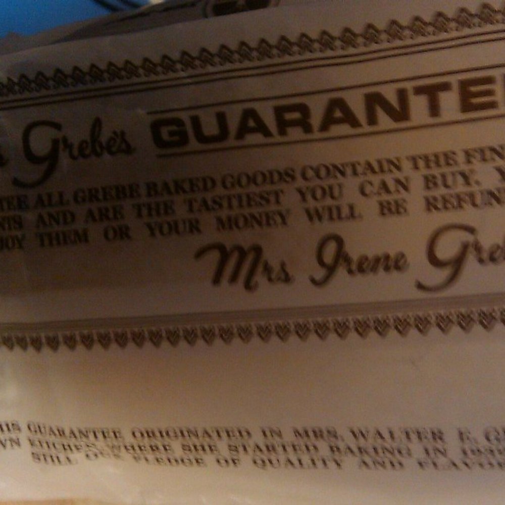 Grebe's Bakery - Grebe's Guarantee, written on every bag. - Bakeries Near Me - Milwaukee, Wisconsin Grebe's Bakery - Grebe's Guarantee, written on every bag. - Bakeries Near Me - Milwaukee, Wisconsin