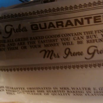 Grebe's Bakery - Grebe's Guarantee, written on every bag. - Bakeries Near Me - Milwaukee, Wisconsin Grebe's Bakery - Grebe's Guarantee, written on every bag. - Bakeries Near Me - Milwaukee, Wisconsin