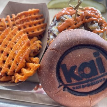 Kai Eats + Drinks - Smashed Burger and Waffle Fries. Sooooo good! - Tacos Near Me - Kailua-Kona, Hawaii Kai Eats + Drinks - Smashed Burger and Waffle Fries. Sooooo good! - Tacos Near Me - Kailua-Kona, Hawaii