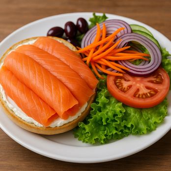 The Classic Diner - Great bagel deluxe with cream cheese and lox. - Diners Near Me - Richmond Hill, New York The Classic Diner - Great bagel deluxe with cream cheese and lox. - Diners Near Me - Richmond Hill, New York