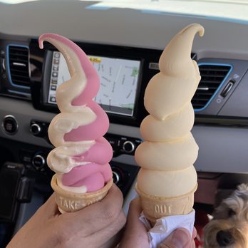 Meadowlark Dairy - Strawberry n Vanilla(Left) & Pina colada (right) - Ice Cream & Frozen Yogurt Near Me - Pleasanton, California Meadowlark Dairy - Strawberry n Vanilla(Left) & Pina colada (right) - Ice Cream & Frozen Yogurt Near Me - Pleasanton, California