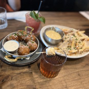 Eureka! - Mac N Cheese Balls and Truffle Cheese Fries and the Campfire Cocktail! - Bars Near Me - Cerritos, California Eureka! - Mac N Cheese Balls and Truffle Cheese Fries and the Campfire Cocktail! - Bars Near Me - Cerritos, California