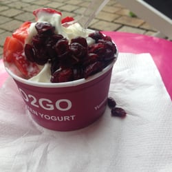 Yo2go - Frozen Yogurt mit Erdbeeren und Cranberries