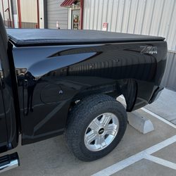 Auto Logic Collision and Hail Repair - (After) repairs that were necessary. Pulling back out the bed structure to line up the body lines.
