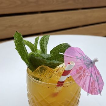 Pitfire Pizza - The Staycation (mocktail version!) - tequila, mezcal, passionfruit, lime, ginger - Pizza Near Me - Orange, California