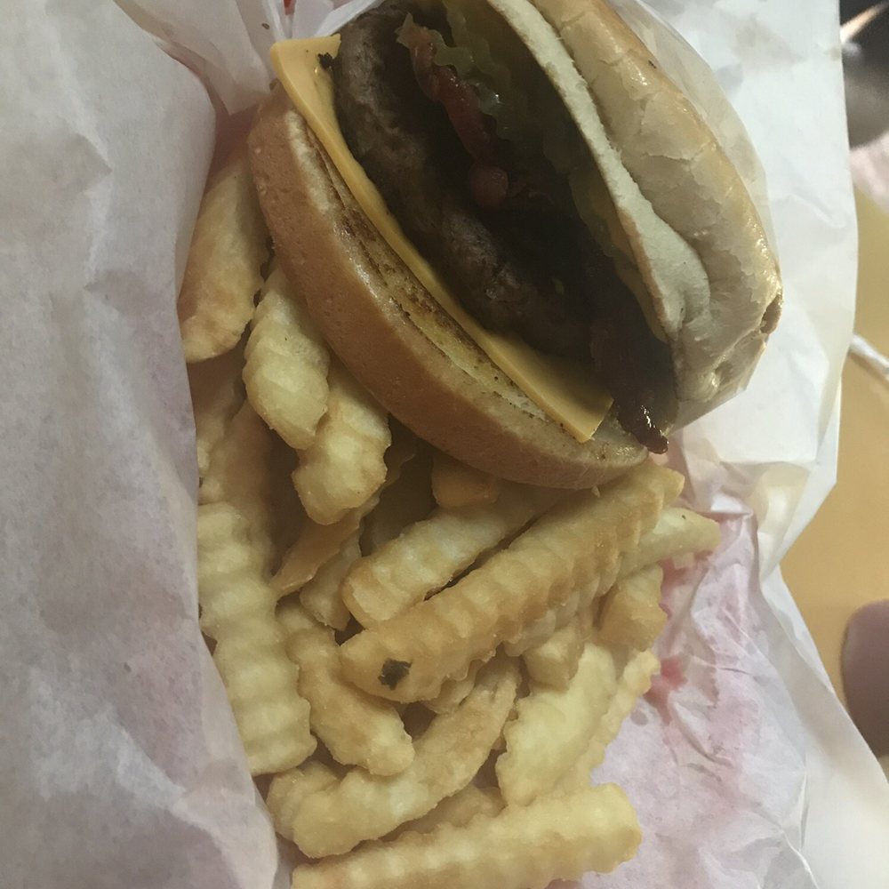 AJ's - Cheeseburger and fries - Hot Dogs Near Me - Edna, Texas