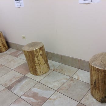 Everybody's Coffee - Tree stump seating in the women's restroom - Coffee & Tea Near Me - Chicago, Illinois