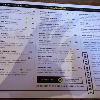 Three Bags Full - Menu - Breakfast & Brunch Near Me - Abbotsford, VIC