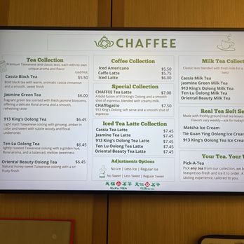 Chaffee - Menu as of Jan 2026 - Tea Rooms Near Me - Temple City, California