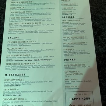 Three Roses Tavern - Menu - Sports Bars Near Me - Marietta, Georgia