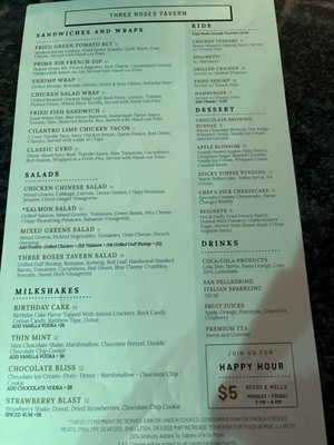 Menu photo 5 Three Roses Tavern Marietta, GA