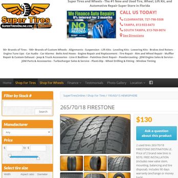 Super Tires & Wheels - Bait and switch used tires from their website. - Tires Near Me - Clearwater, Florida Super Tires & Wheels - Bait and switch used tires from their website. - Tires Near Me - Clearwater, Florida