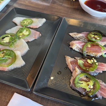 Sho Sushi - Jalapeño hamachi sashimi and seared tuna sashimi - Sushi Bars Near Me - Centennial, Colorado