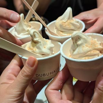 Dubu Haus - Complimentary dessert! tofu soft serve with soybean powder 10/10! - Korean Near Me - New York, New York