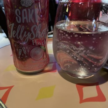 Hojoko - Sake Jelly Peach Shot - so yummy, if you like sweet drinks. Our waitress recommended it. - Japanese Near Me - Boston, Massachusetts
