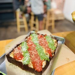 Pizza Mamo - Pesto & Sausage Detroit Pizza - AMAZING! $27