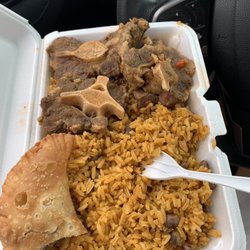 Cibao Kitchen - Ox tail, beef empanada and yellow rice