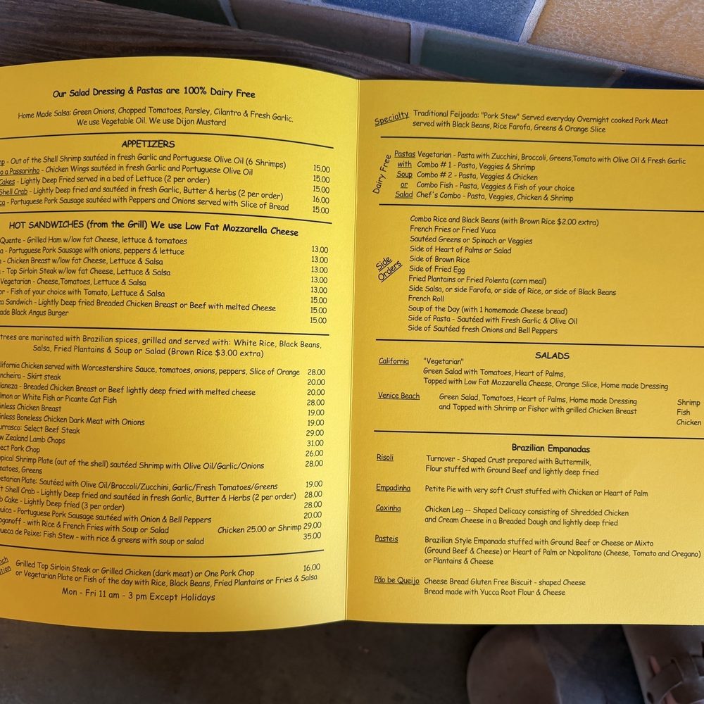Cafe Brasil - Menu from May 2026 - Brazilian Near Me - Los Angeles, California
