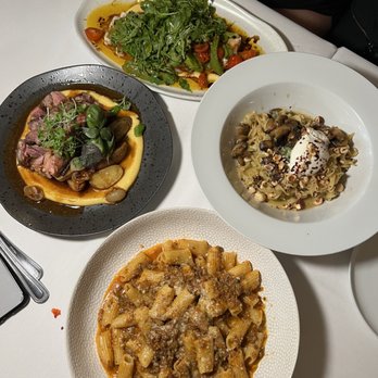 Restaurant Tonino - Swordfish on the top Bone in Veal with Potatoes on the left Rigatoni on the bottom Forgot the Pasta on the right - Italian Near Me - Quebec City, Quebec Restaurant Tonino - Swordfish on the top Bone in Veal with Potatoes on the left Rigatoni on the bottom Forgot the Pasta on the right - Italian Near Me - Quebec City, Quebec