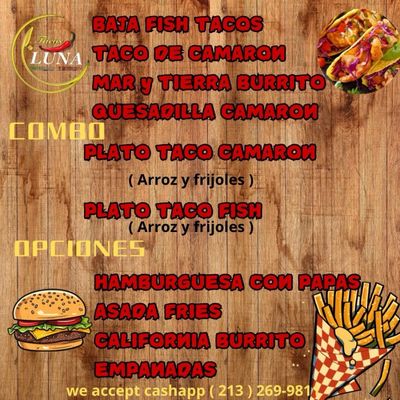 Menu photo 2 Tacos Luna Los Angeles, CA